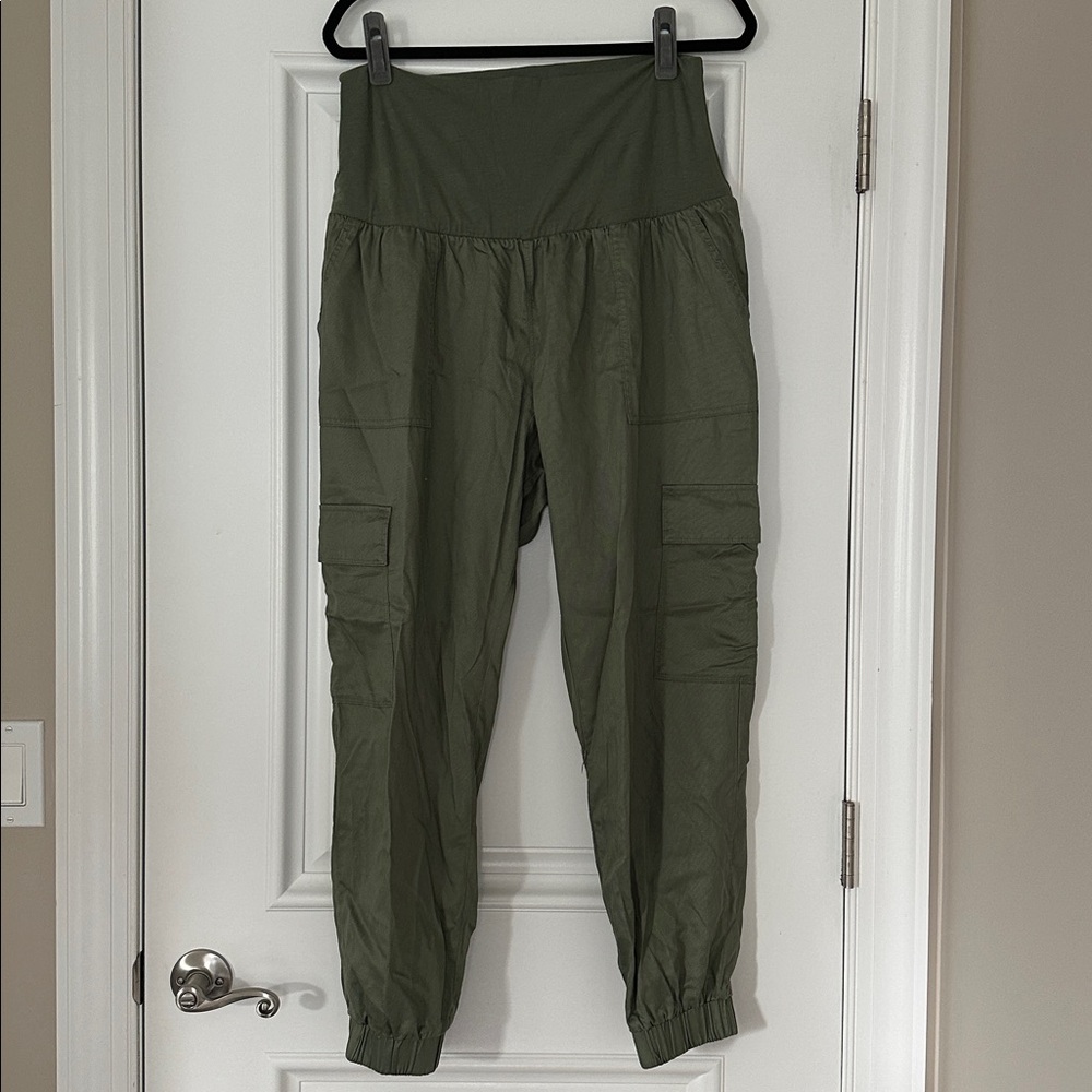 Olive Green maternity Cargo Pants